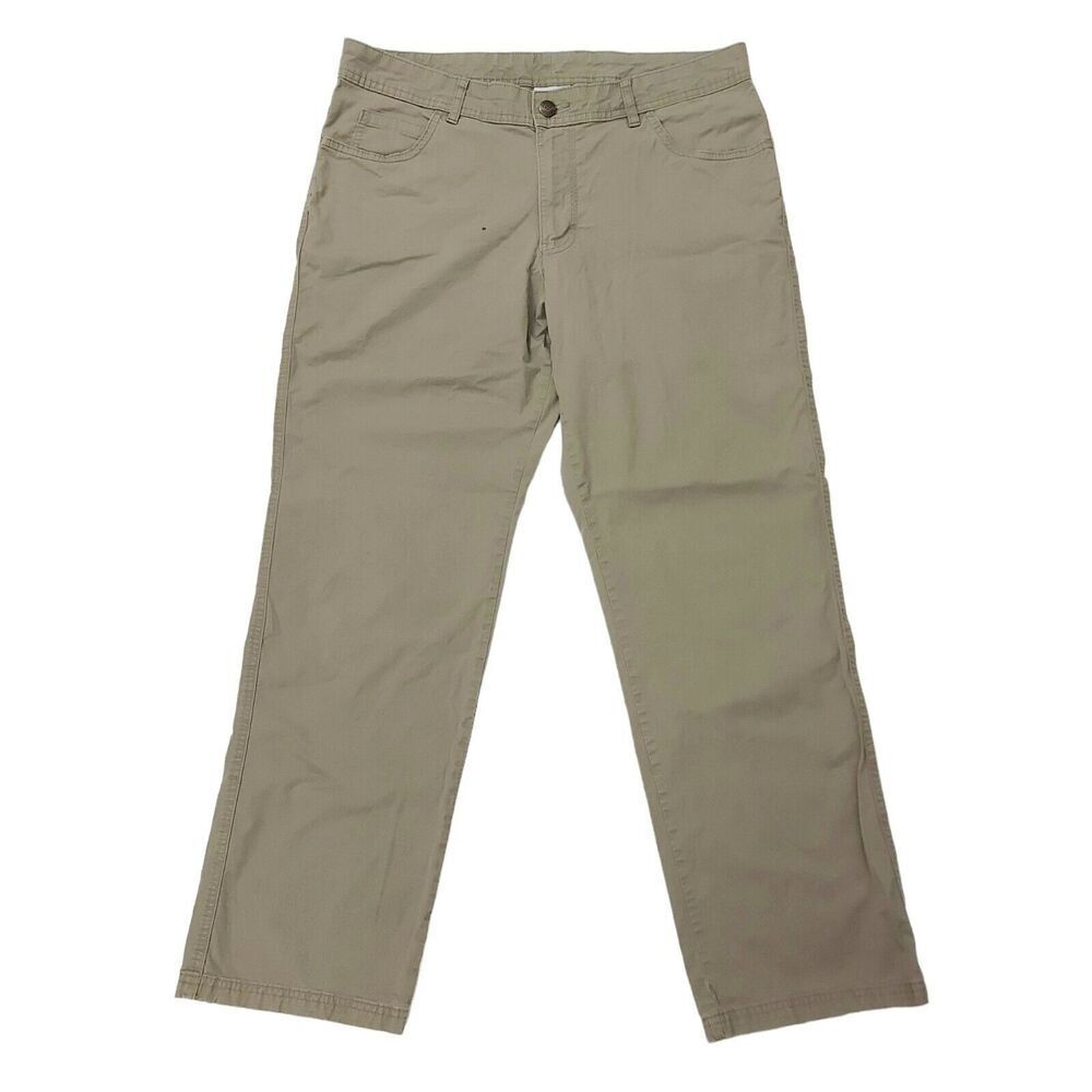 Columbia Pants Mens 36x30 Khaki Regular Fit Straight Flat Front Travel Outdoor